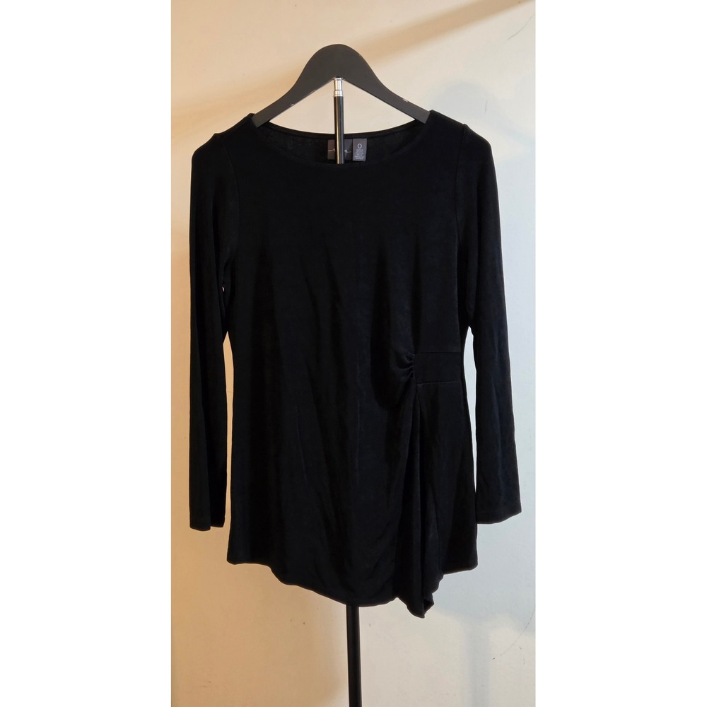 Travelers By Chico's Long Sleeve Asymmetrical Blouse Women's Size 0 (S/4) Black